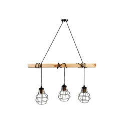 Suspension Indus Barre En Bois 3 Cordons Ostaria -ATMOSPHERA Soldes Boutique suspension industrielle barre en bois 3 cordons ostaria 2