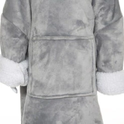 Sweat Plaid à Capuche Ours Gris Enfant Atmosphera -ATMOSPHERA Soldes Boutique sweat plaid a capuche ours gris enfant atmosphera 3