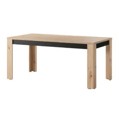 Table Ă Manger 160cm Naturel Et Noir Brussel