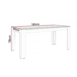 Table à Manger 180cm Blanc Et Gris Béton Gent 5 Table à Manger 180cm Blanc Et Gris Béton Gent -ATMOSPHERA Soldes Boutique table a manger 180cm blanc et gris beton gent 2