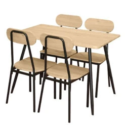 Table à Manger Et 4 Chaises Pieds Métal Noir Friends