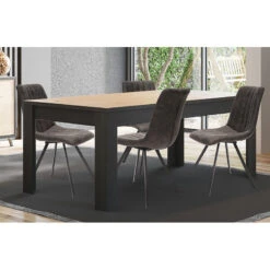 Table à Manger 160 Cm Coloris Noir Et Bois Wiva -ATMOSPHERA Soldes Boutique table a manger lodz 160cm 2