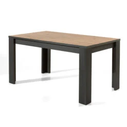 Table Ă Manger 160 Cm Coloris Noir Et Bois Wiva