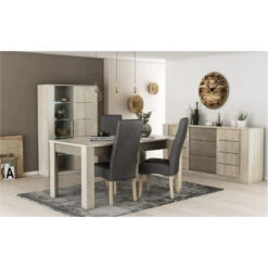 Demeyere Table Avec Rallonge 170/230x90cm Cannes -ATMOSPHERA Soldes Boutique table avec rallonge 170 230x90cm cannes chene champagne beton clair 4