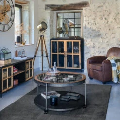 Table Basse Chrono Ronde Noire Atmosphera -ATMOSPHERA Soldes Boutique table basse chrono ronde noire atmosphera 4