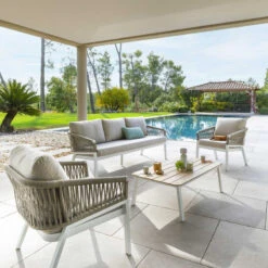 Table Basse Extérieure Oriengo Blanc Hespéride -ATMOSPHERA Soldes Boutique table basse exterieure oriengo blanc hesperide 2