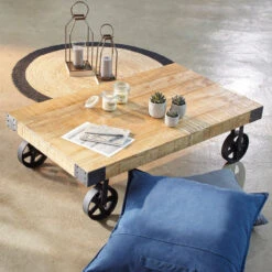 Table Basse Silas Bois Massif Atmosphera -ATMOSPHERA Soldes Boutique table basse manguier bois massif atmosphera 4