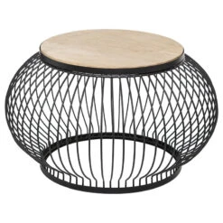 Table Basse X2 Métal Et Bois De Manguier Esther Atmosphera -ATMOSPHERA Soldes Boutique table basse x2 en metal et bois de manguier atmosphera 3