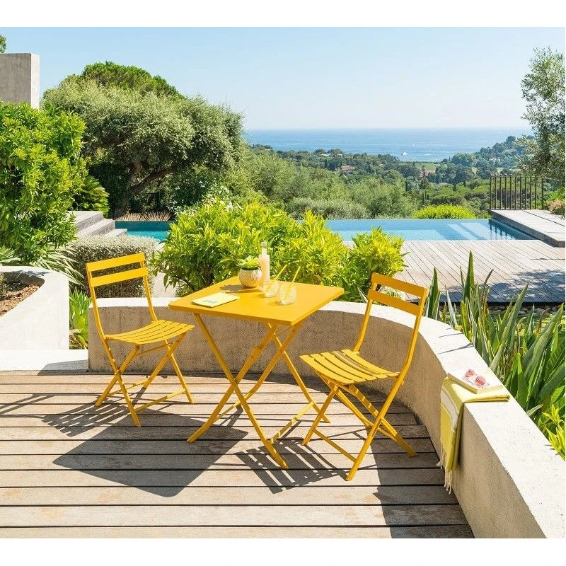 Table Carrée Pliante Greensboro 2p Jaune Moutarde Hespéride 4 Table Carrée Pliante Greensboro 2p Jaune Moutarde Hespéride – Image 4