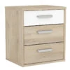 Demeyere Table De Chevet 3 Tiroirs Naturel Et Blanc Santorini
