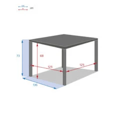 Table Carrée Fixe Piazza 8 P. Graphite Hespéride 7 Table Carrée Fixe Piazza 8 P. Graphite Hespéride -ATMOSPHERA Soldes Boutique table fixe carree piazza coloris noir graphite hesperide 3