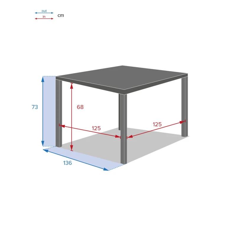 Table Carrée Fixe Piazza 8 P. Graphite Hespéride 4 Table Carrée Fixe Piazza 8 P. Graphite Hespéride – Image 4
