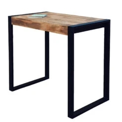 Table Haute Métal Et Bois De Manguier