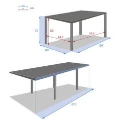 Table Rectangulaire Ext. Verre Piazza 10 P. Graphite Hespéride -ATMOSPHERA Soldes Boutique table piazza extensible 10 personnes anthracite graphite hesperide 3