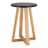Tabouret Avec Pieds En Bambou & Plateau Noir
