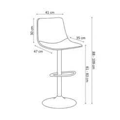 Tabouret De Bar Réglable Trevi PU Brun -ATMOSPHERA Soldes Boutique tabouret bar reglable trevi pu brun 4