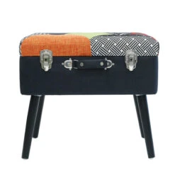 Tabouret Coffre Valise Patchwork Sur Pieds -ATMOSPHERA Soldes Boutique tabouret coffre valise patchwork sur pieds 6