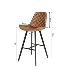 Tabouret De Bar Bas Alicante PU Cognac -ATMOSPHERA Soldes Boutique tabouret de bar bas alicante pu cognac 3