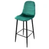Tabouret De Bar En Velours Vert Pieds Métal Inoui
