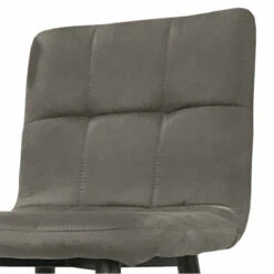 Tabouret De Bar Gris Pieds Métal Noir -ATMOSPHERA Soldes Boutique tabouret de bar gris pieds metal noir 1 2