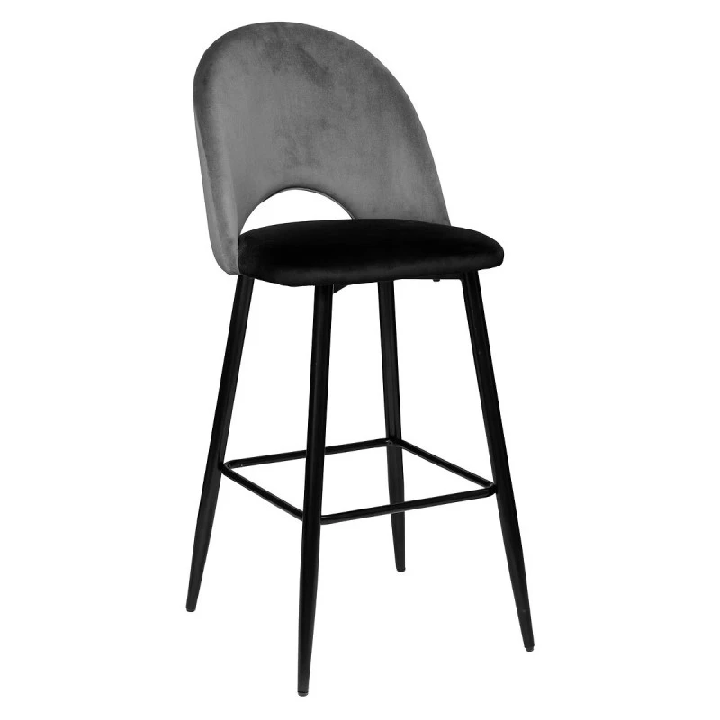Tabouret De Bar Kara Velours Gris Atmosphera 1 Tabouret De Bar Kara Velours Gris Atmosphera