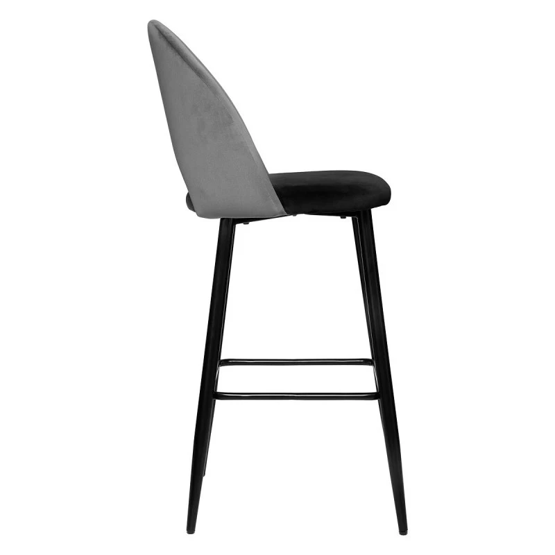 Tabouret De Bar Kara Velours Gris Atmosphera 4 Tabouret De Bar Kara Velours Gris Atmosphera – Image 4
