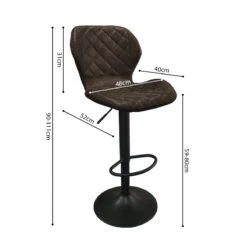 Tabouret De Bar Malaga PU Brun Foncé -ATMOSPHERA Soldes Boutique tabouret de bar malaga pu brun fonce 3