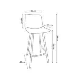 Tabouret De Bar Ozan PU Gris -ATMOSPHERA Soldes Boutique tabouret de bar ozan pu gris 2
