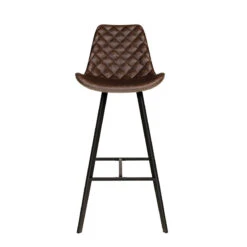 Tabouret De Bar Palmas PU Brun Foncé -ATMOSPHERA Soldes Boutique tabouret de bar palmas pu brun fonce 1 2