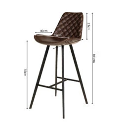 Tabouret De Bar Palmas PU Brun Foncé -ATMOSPHERA Soldes Boutique tabouret de bar palmas pu brun fonce 1 3