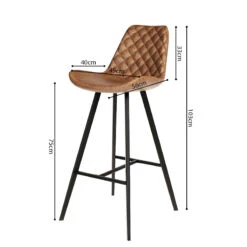 Tabouret De Bar Palmas PU Cognac -ATMOSPHERA Soldes Boutique tabouret de bar palmas pu cognac 3