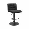 Tabouret Pivotant Hauteur Réglable Yeimy PU Noir