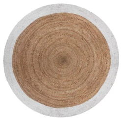 Tapis En Jute Bord Blanc D120 Atmosphera