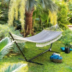 Toile Hamac Syssia Pompons 2 M Hespéride -ATMOSPHERA Soldes Boutique toile hamac syssia pompons 2 m hesperide 3