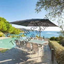 Toile Rempl. Rectangulaire En Oléfine Anthracite Eléa Hespéride 8 Toile Rempl. Rectangulaire En Oléfine Anthracite Eléa Hespéride -ATMOSPHERA Soldes Boutique toile remplacement rectangulaire anthracite pour parasol elea hesperide 3