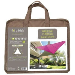 Toile Solaire 2x2x2m Curacao Taupe Hespéride -ATMOSPHERA Soldes Boutique toile solaire 2x2x2m luxe hesperide curacao taupe 2