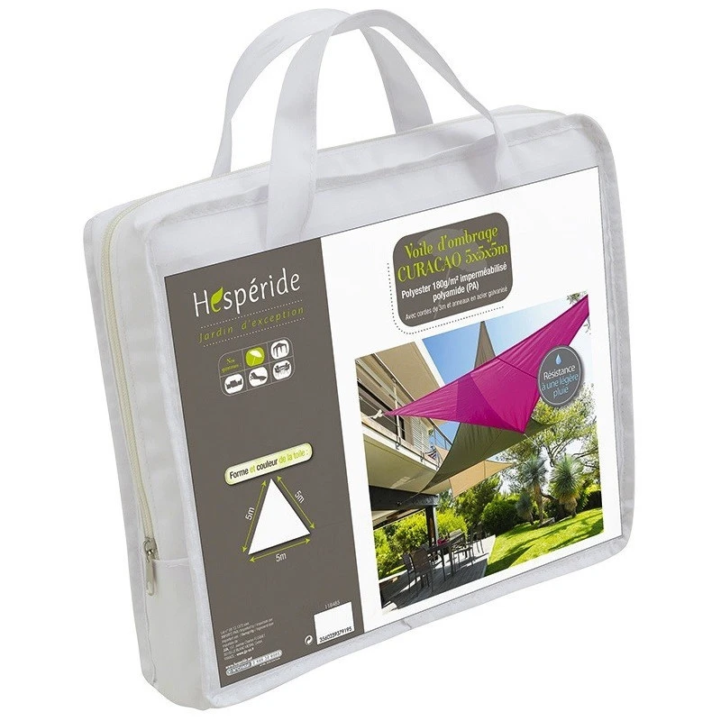 Toile Solaire 5x5x5m Curacao Blanc Hespéride 4 Toile Solaire 5x5x5m Curacao Blanc Hespéride – Image 4