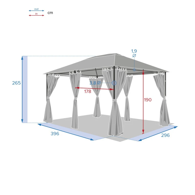 Tonnelle 3x4 M Santorini Gris Ardoise Hespéride 5 Tonnelle 3x4 M Santorini Gris Ardoise Hespéride – Image 5