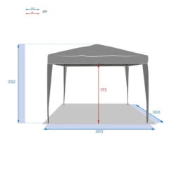 Tonnelle Pliante Carrée Hespéride 3x3m Easy Up Gris Ardoise -ATMOSPHERA Soldes Boutique tonnelle pliante hesperide 3x3m easy up gris ardoise 5