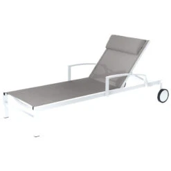 Transat Ocala Inclinable Noisette/blanc Hespéride -ATMOSPHERA Soldes Boutique transat ocala inclinable noisetteblanc hesperide 2