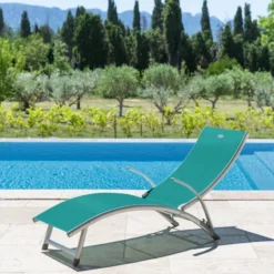 Transat Samba Pliable Et Empilable émeraude Hespéride -ATMOSPHERA Soldes Boutique transat samba pliable et empilable coloris emeraude hesperide 2