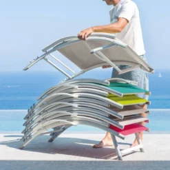 Transat Samba Pliable Et Empilable émeraude Hespéride -ATMOSPHERA Soldes Boutique transat samba pliable et empilable coloris emeraude hesperide 7