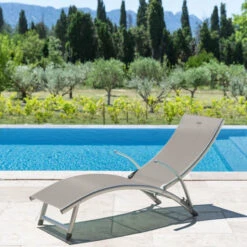 Transat Samba Pliable Et Empilable Taupe Hespéride -ATMOSPHERA Soldes Boutique transat samba pliable et empilable taupe hesperide 2