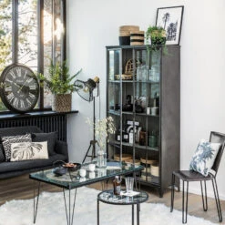 Vitrine Bibliothèque Broc Métal Noir Atmosphera -ATMOSPHERA Soldes Boutique vitrine bibliotheque broc metal noir atmosphera 2